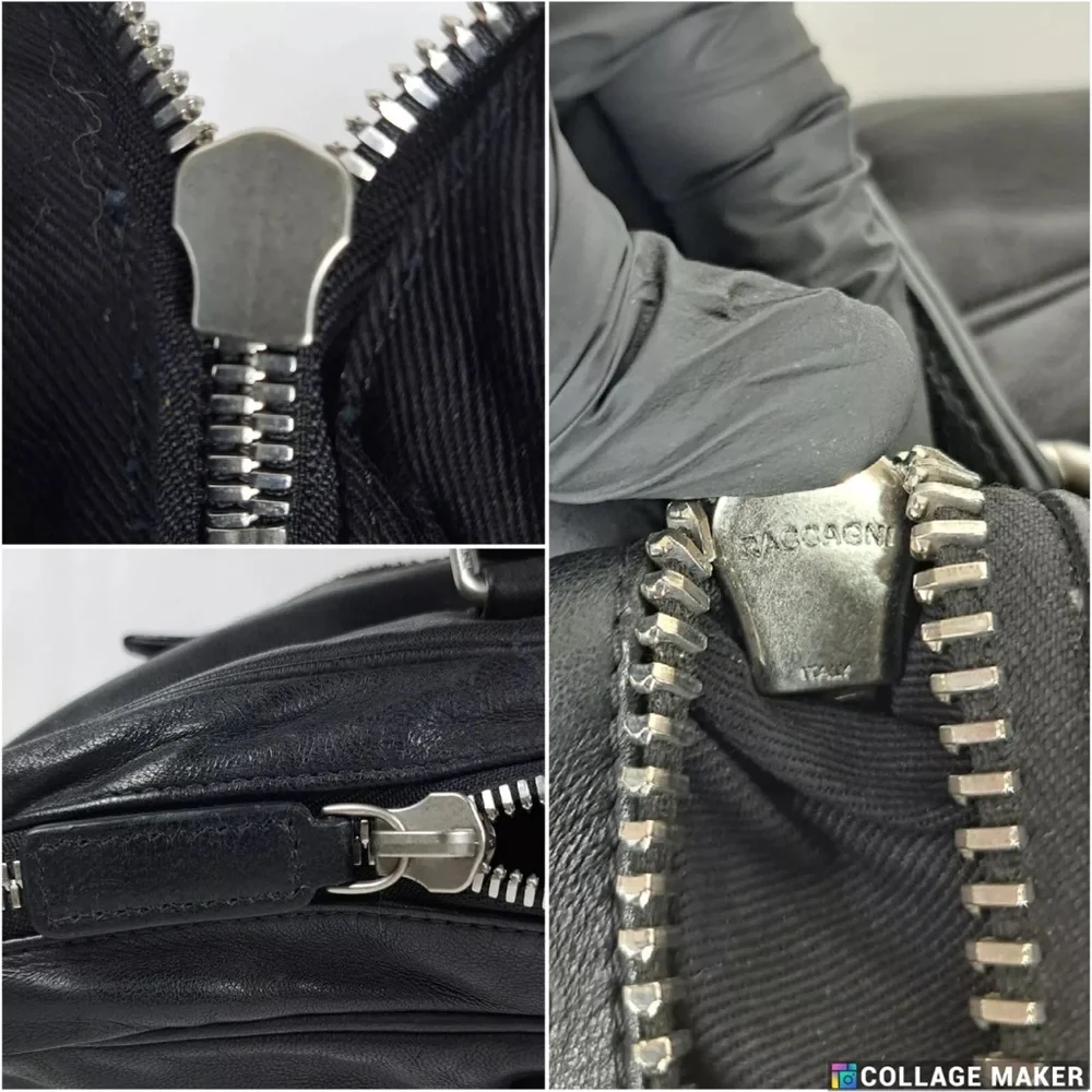 Black Leather Men's Laptop Bag